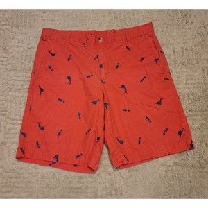 COLUMBIA PFG Red Chino Cotton Sail Fish Fishing Hiking Outdoor Shorts Mens 34x10
